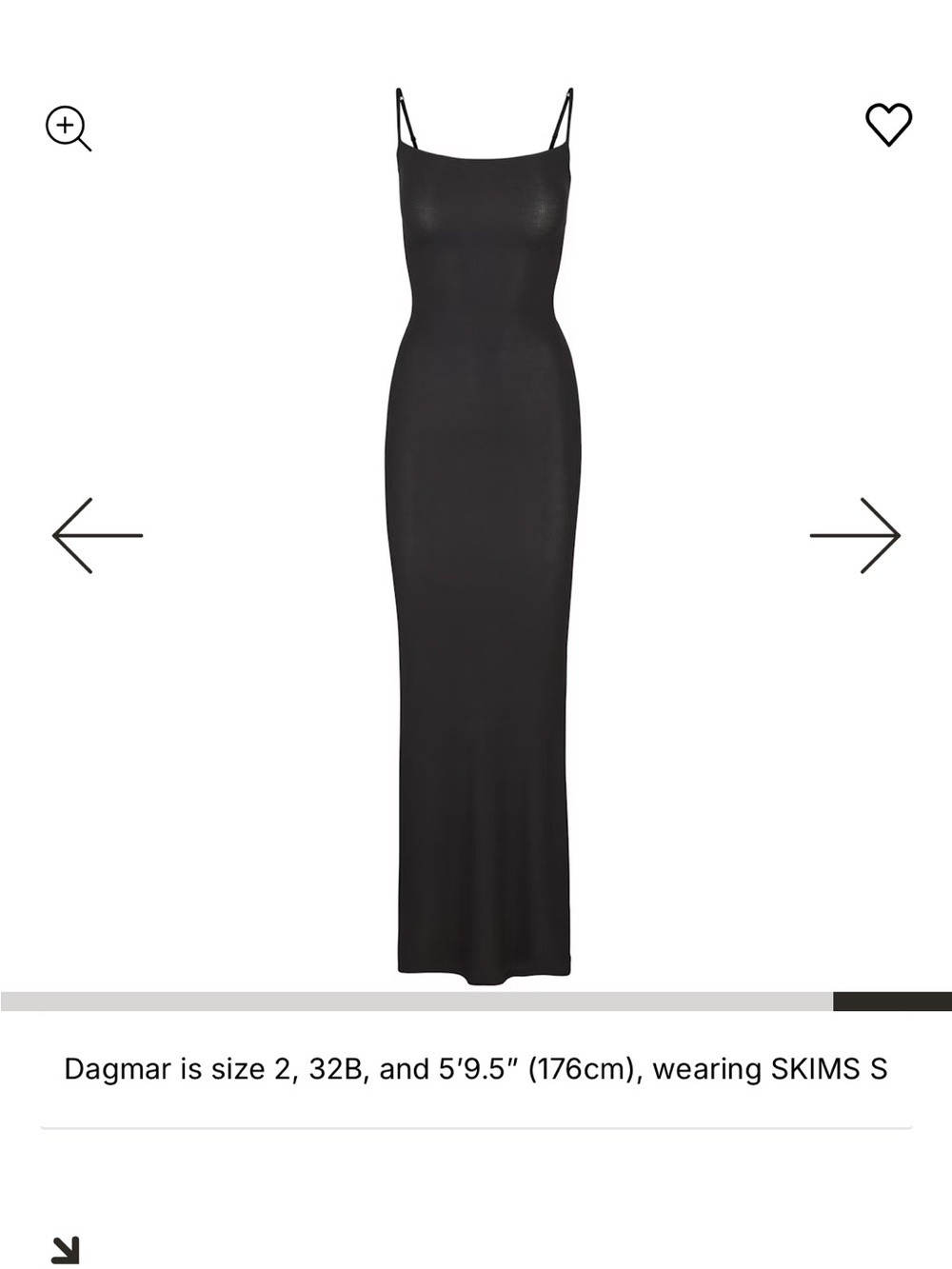 SKIMS black long slip dress
